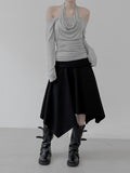Drape Cowl Neck Halter Off-Shoulder