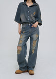 Griner Damage Wide Denim Pants