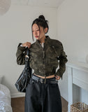 Camouflage Crop Rider Jacket
