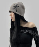 Leather Patch Waffle Beanie