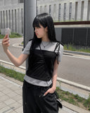 [MADE] Cushy Bustier Short Sleeve T-Shirt Set