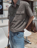 Robre double crop check short sleeve shirt