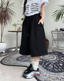 Linen graphic bermuda pants