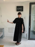 Dakono Collar Pocket Button Long One Piece