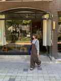 Friend Pocket Cotton Wide Overalls