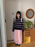 Muntove Color Cotton Wide Pants