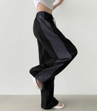 Rustle two-way side color matching jogger wide banding pants