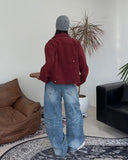 Pet Curved Button Denim Pants