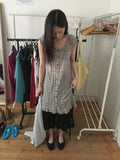 Use Check Puff Shirring Layered One Piece