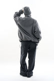 Dark real wide denim pants