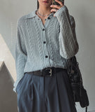 Twist collar cardigan