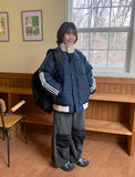 Moriki banding string fleece wide pants