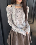 Bohin Flower Frill Slim T-shirt