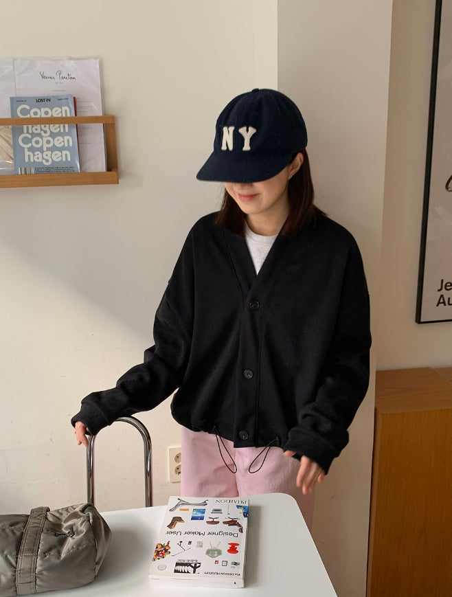 【BAON】[unisex] Nebeon String Over Knit Cardigan BAON (バオン) - [男女兼用]ネボンストリングオーバーニット
