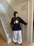 [unisex] Rikimo star printing over long sleeve tee