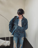 S/S Shea Damaged Washed Denim Shirt