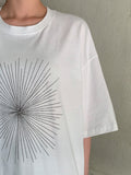 [Unisex] Bakev Print Embroidery Oversize Short Sleeve T-Shirt