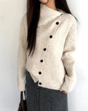 Tuan High Neck Turtleneck Two-Way Ribbed Knit