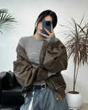 Kend Rivet Pigment Crop Long Sleeve