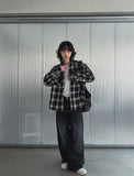 Kio two-tone layered denim pants