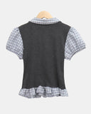 Apue Layered Short Sleeve Blouse