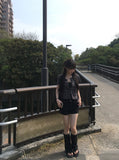 Molly Check Short Sleeve Slim Cardigan