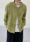 Chess Knit Hood Zip-up