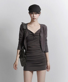 Twist One Piece Cardigan Set
