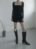 Muse Embossed See-through Lace Cardigan