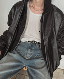 Crystal lettering washed denim pants