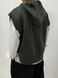 Overhole Hooded Neck Knit Vest