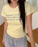 Sachin silver lettering round short sleeve T-shirt