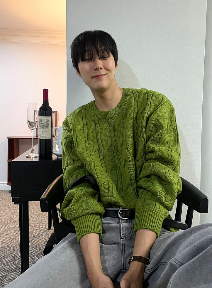 【COSYHARU】Cable Cosyharu Semi-over Knit COSYHARU (コシハル) -ケーブルコシハルセミオーバーニット