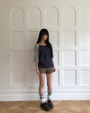 Wheat Roll-up Three Quarter T-shirt