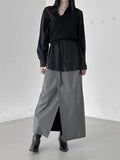 Belle Adjust Diagonal Unbalanced Long Skirt