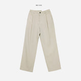 Wrinkle One-Tuck Semi-Wide Banding Slacks