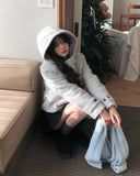 [wool 20%] Dawson Hairy Hooded Duffle Coat