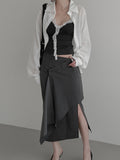 Luen Unbalanced Wrap Long Skirt