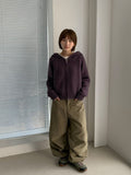 Runro Stripe Two-Way Hood Zip-Up Knit Cardigan