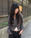 Fabi Two-Way Knit Hood Zip-Up Cardigan