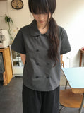 [BAONHAUS] Pironi Double Short Sleeve Blouse