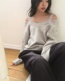 Olber loose fit string off shoulder knit