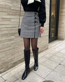 Sherry hound check mini skirt