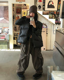 Top Washed Big Pocket Cargo Sweatpants