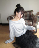 Mora Off-Shoulder Hood Sweatshirt