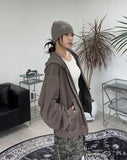Cardin Pigment Washing Cropped Hooded Zip-Up