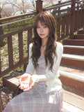 [Belt Set] Cheek Drape Check Unbalance Sleeveless Long One Piece