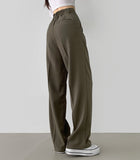Slacks Flower Two Pintuck Inner Clip Wide Slacks Pants