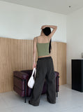 Ripped Stripe Dangara Square Crop Sleeveless