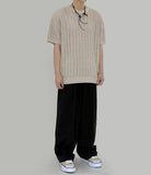 Banded Linen Wide Pants